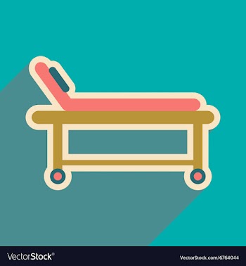 Icon of medical stretcher in flat style vector image