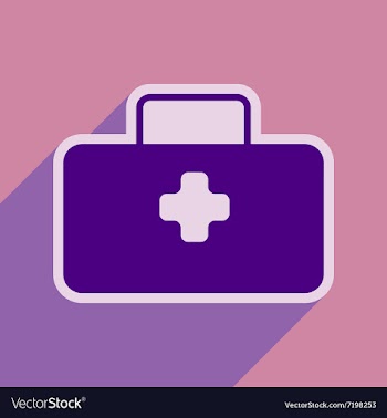 Icon of medical suitcase in flat style vector image