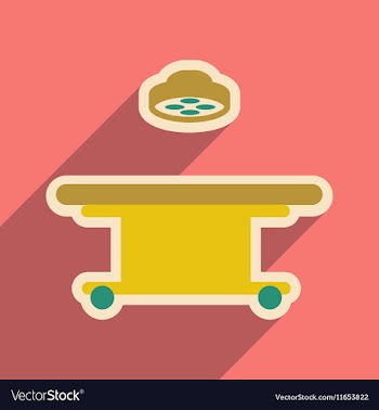 Icon of operating table in flat style vector image