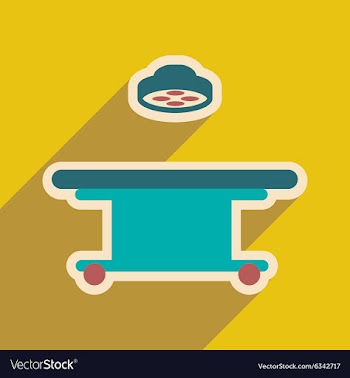 Icon of operating table in flat style vector image