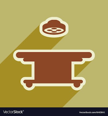 Icon of operating table in flat style vector image