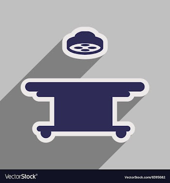 Icon of operating table in flat style vector image
