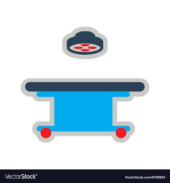 Icon of operating table in flat style vector image