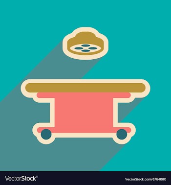 Icon of operating table in flat style vector image