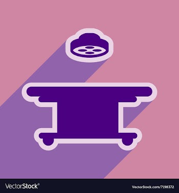 Icon of operating table in flat style vector image