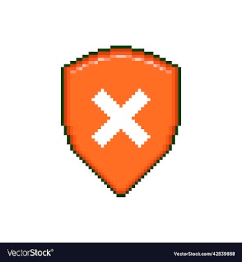 icon of red shield with red cancel cross