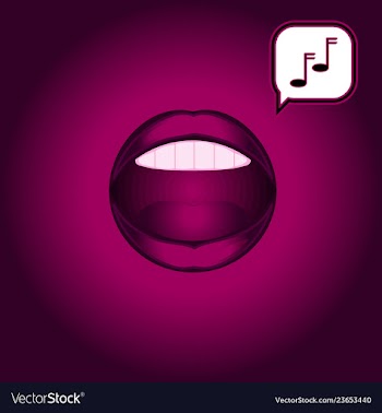 Icon of singing lips vector image
