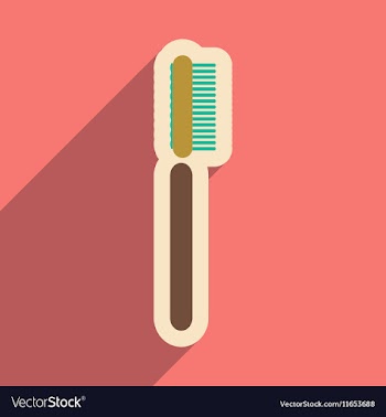 Icon of tooth brush in flat style vector image
