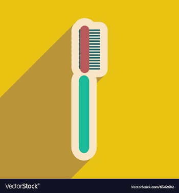 Icon of tooth brush in flat style vector image