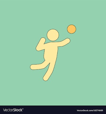 Icon of vollyball on color background eps-10 vector image