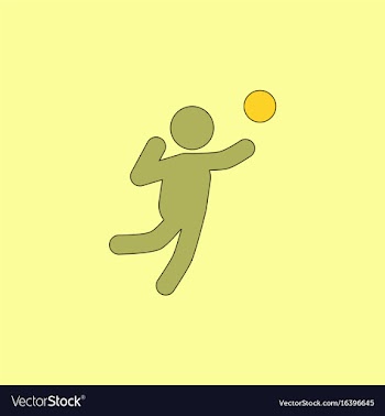 Icon of vollyball on color background eps-10 vector image