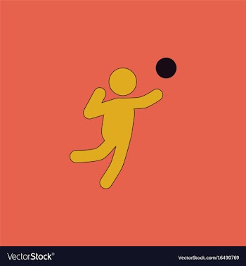 Icon of vollyball on color background eps-10 vector image