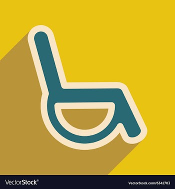 Icon of wheel chair in flat style vector image