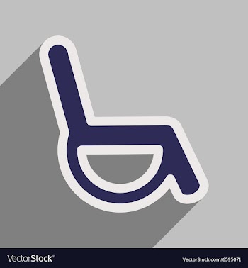 Icon of wheel chair in flat style vector image