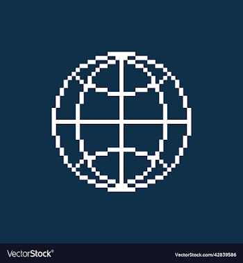 icon of white abstract round globe symbol