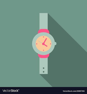 Icon of wrist watch symbol of hand clock of vector image