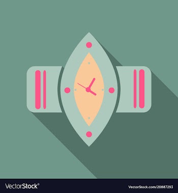 Icon of wrist watch symbol of hand clock of vector image