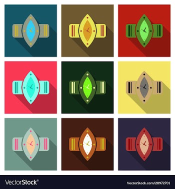 Icon of wrist watch symbol of hand clock of vector image