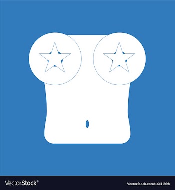 Icon on background boobs and stars vector image