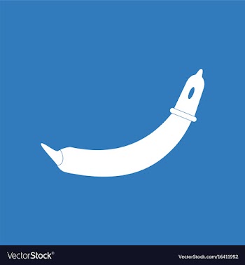 Icon on background condom on banana vector image
