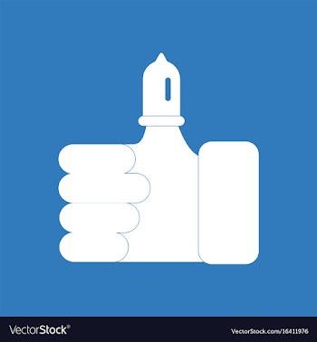 Icon on background condom on finger vector image