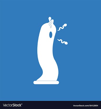 Icon on background condom silhouette and vector image