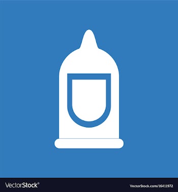 Icon on background condom silhouette vector image