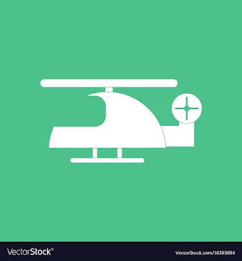 Icon on background helicopter toy flying vector image