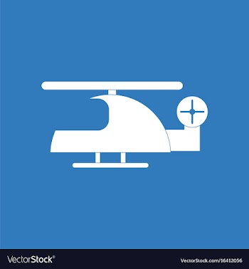 Icon on background helicopter toy flying vector image