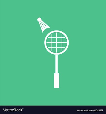 Icon on background kids badminton vector image