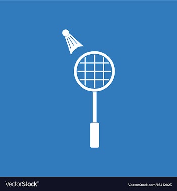 Icon on background kids badminton vector image