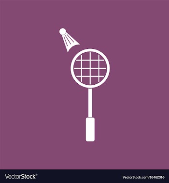 Icon on background kids badminton vector image