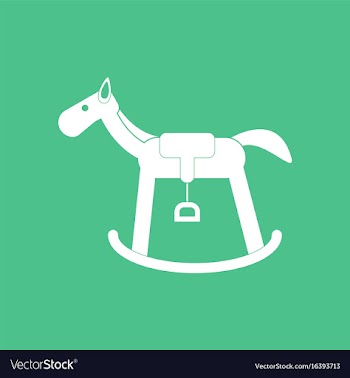 Icon on background kids rocking horse vector image