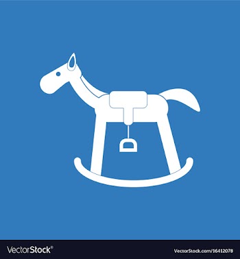 Icon on background kids rocking horse vector image