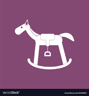 Icon on background kids rocking horse vector image