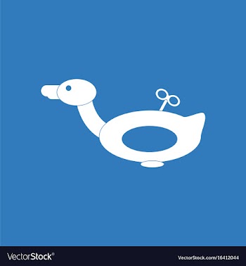 Icon on background kids toy duck vector image