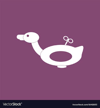 Icon on background kids toy duck vector image
