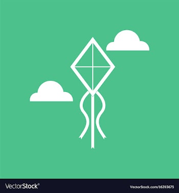 Icon on background kids toy kite vector image