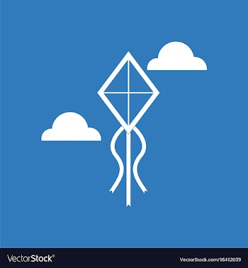 Icon on background kids toy kite vector image