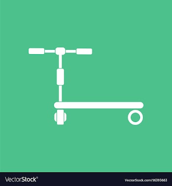 Icon on background kids toy scooter vector image