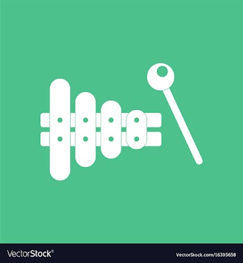 Icon on background kids toy xylophone vector image