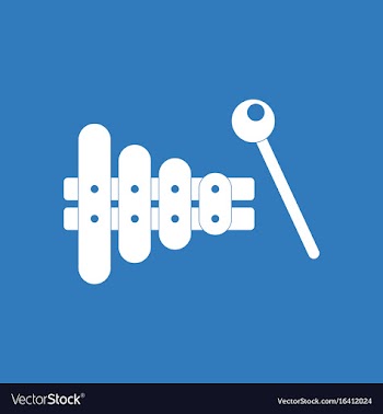 Icon on background kids toy xylophone vector image