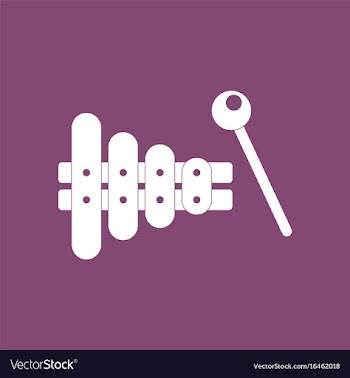 Icon on background kids toy xylophone vector image
