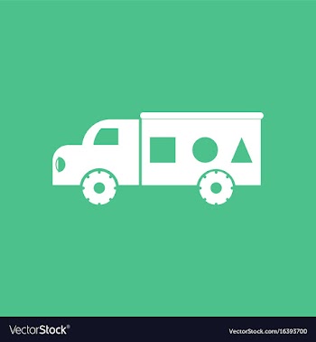 Icon on background kids truck silhouette vector image