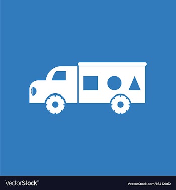 Icon on background kids truck silhouette vector image