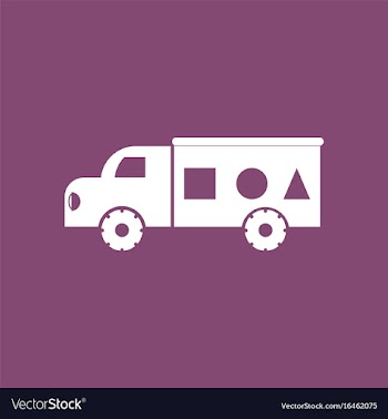 Icon on background kids truck silhouette vector image