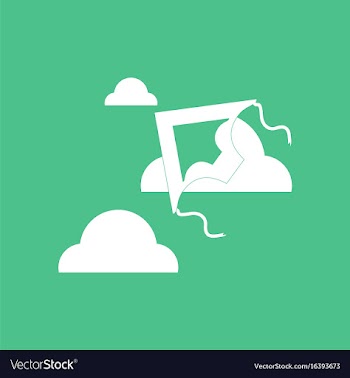 Icon on background kite in the sky vector image