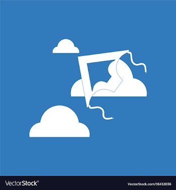 Icon on background kite in the sky vector image