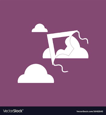 Icon on background kite in the sky vector image