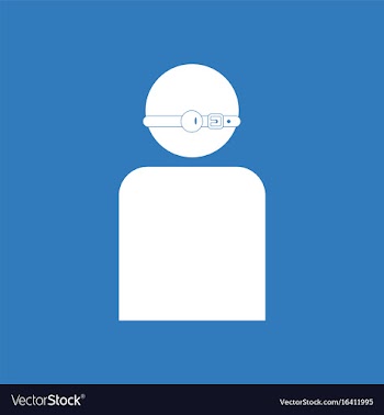 Icon on background man silhouette with gag vector image